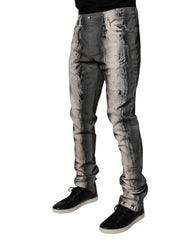 Dolce & Gabbana Gray Tie Dye Cotton Skinny Men Denim Jeans -   -  Dolce & Gabbana.