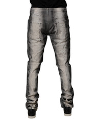 Dolce & Gabbana Gray Tie Dye Cotton Skinny Men Denim Jeans -   -  Dolce & Gabbana.