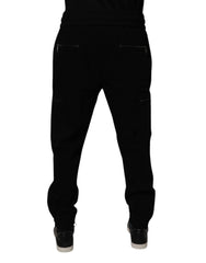 Dolce & Gabbana Black Wool Stretch Jogger Pants -   -  Dolce & Gabbana.