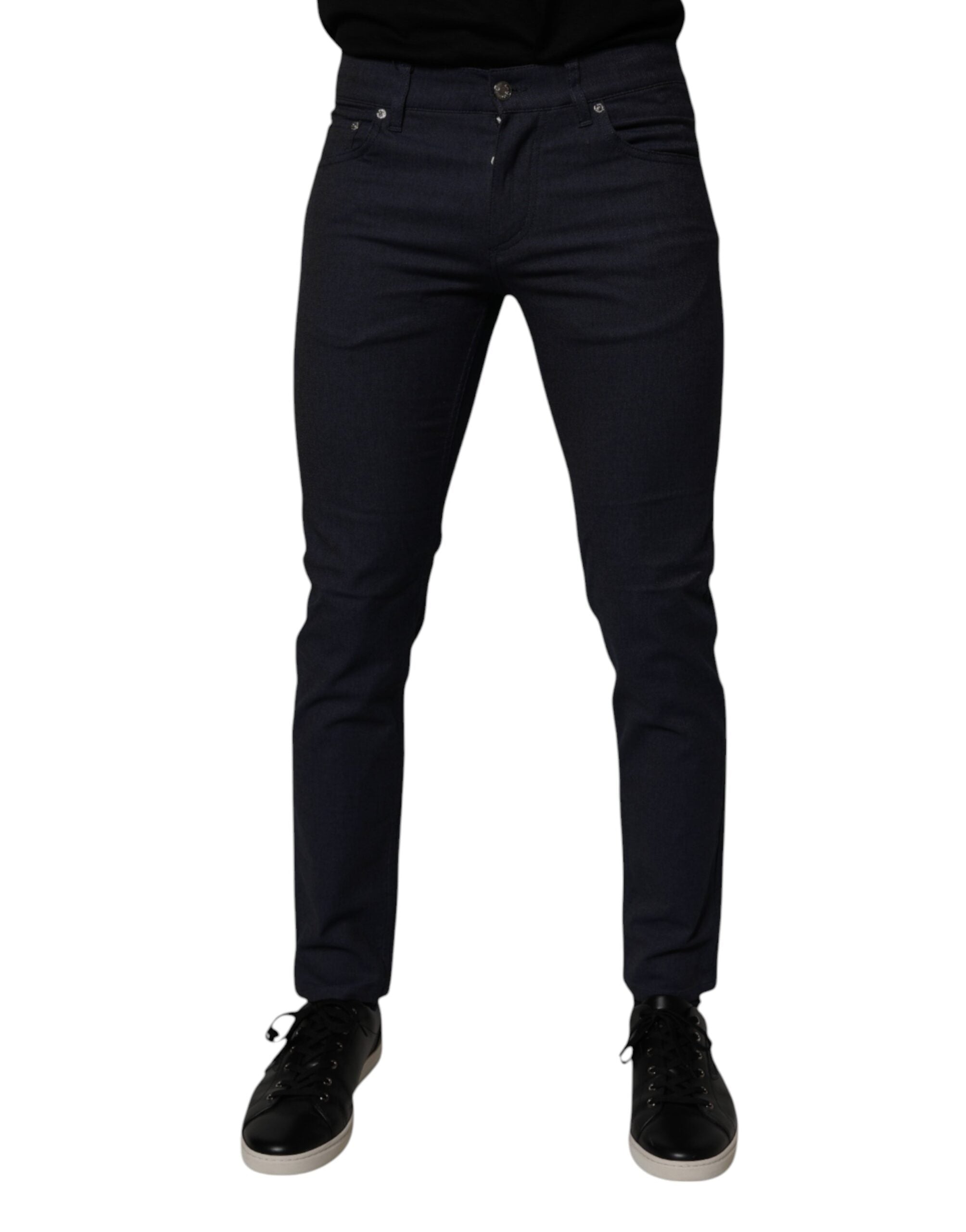 Dolce & Gabbana Dark Blue Cotton Stretch Skinny Denim Jeans -   -  Dolce & Gabbana. Dolce & Gabbana Dark Blue Cotton Stretch Skinny Denim Jeans -   -  Dolce & Gabbana.