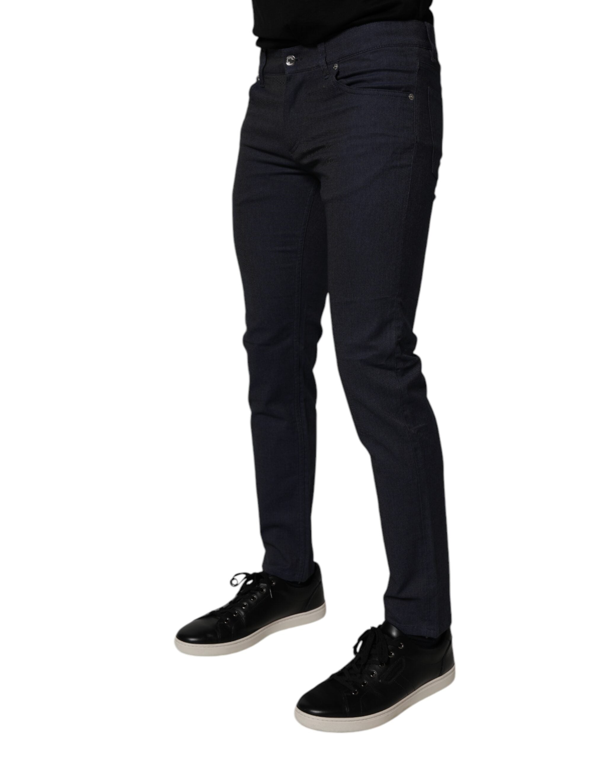 Dolce & Gabbana Dark Blue Cotton Stretch Skinny Denim Jeans -   -  Dolce & Gabbana. Dolce & Gabbana Dark Blue Cotton Stretch Skinny Denim Jeans -   -  Dolce & Gabbana.