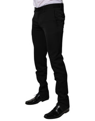 Dolce & Gabbana Black Wool Tapered Formal Dress Pants -   -  Dolce & Gabbana.