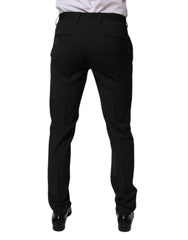 Dolce & Gabbana Black Polyester Tapered Formal Men Dress Pants -   -  Dolce & Gabbana.