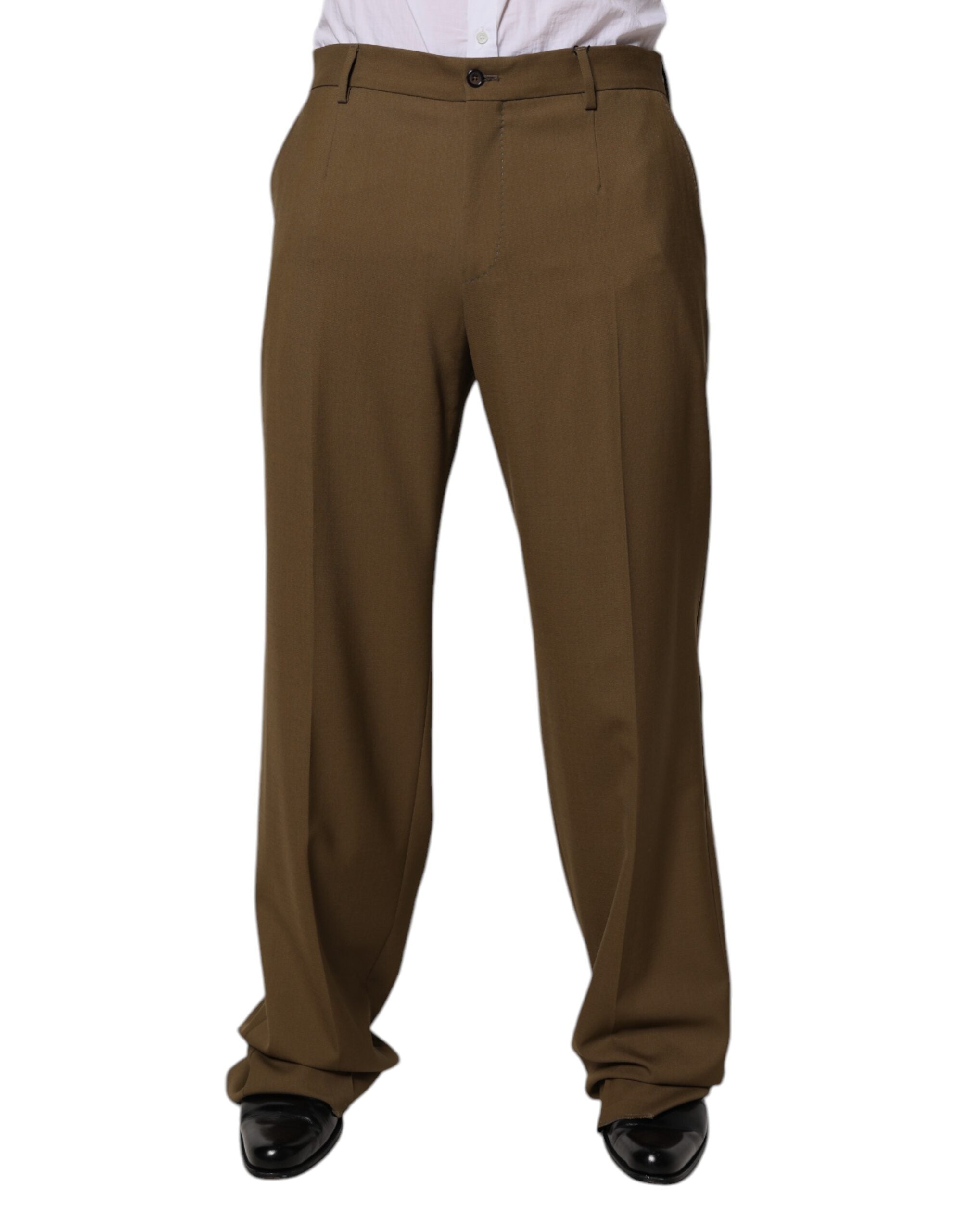 Dolce & Gabbana Brown Wool Straight Formal Dress Pants -   -  Dolce & Gabbana. Dolce & Gabbana Brown Wool Straight Formal Dress Pants -   -  Dolce & Gabbana.