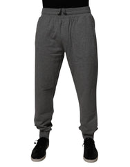 Dolce & Gabbana Gray Logo Cotton Jogger Men Sweatpants Pants -   -  Dolce & Gabbana.