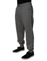 Dolce & Gabbana Gray Logo Cotton Jogger Men Sweatpants Pants -   -  Dolce & Gabbana.