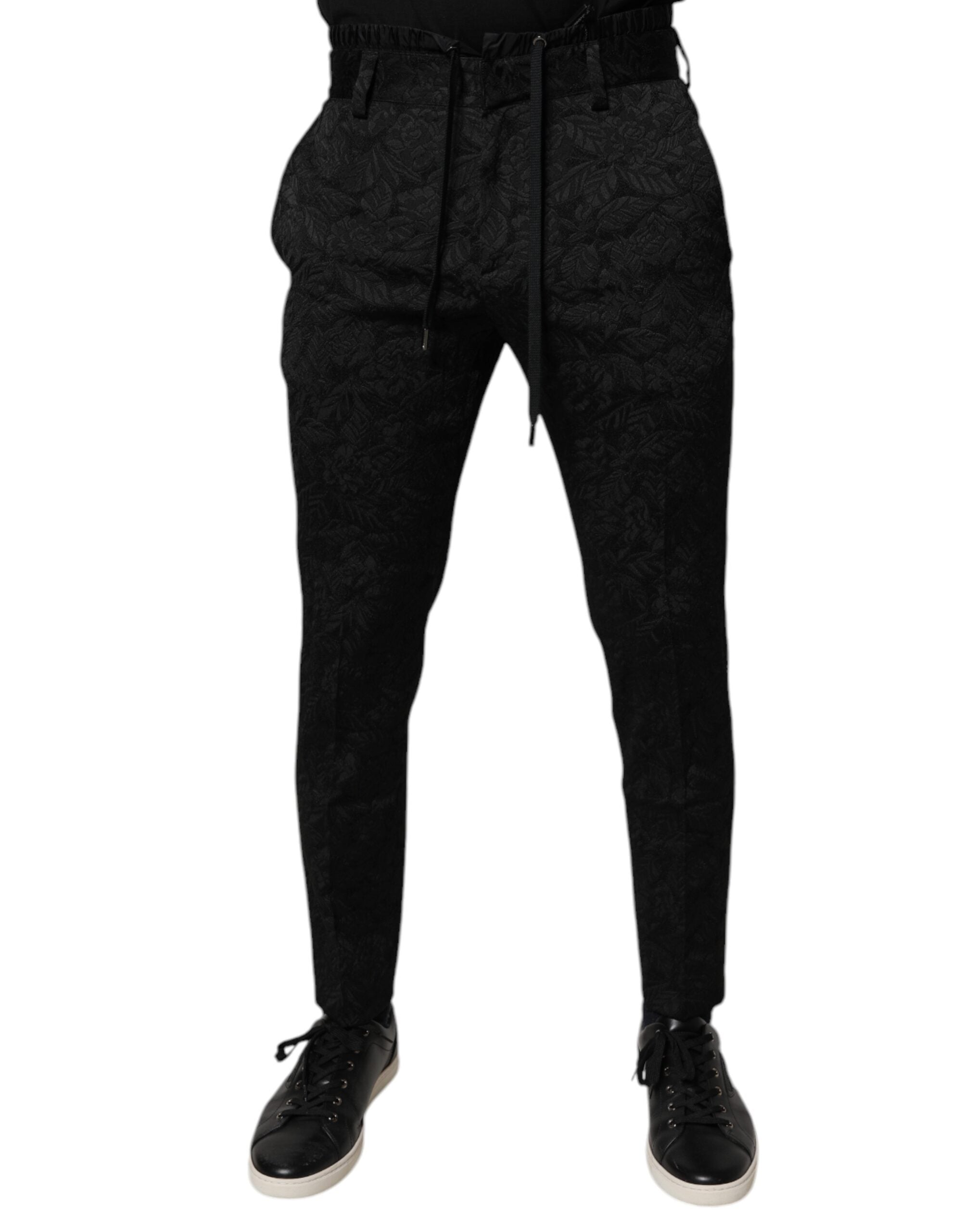 Dolce & Gabbana Black Brocade Polyester Skinny Dress Pants -   -  Dolce & Gabbana. Dolce & Gabbana Black Brocade Polyester Skinny Dress Pants -   -  Dolce & Gabbana.
