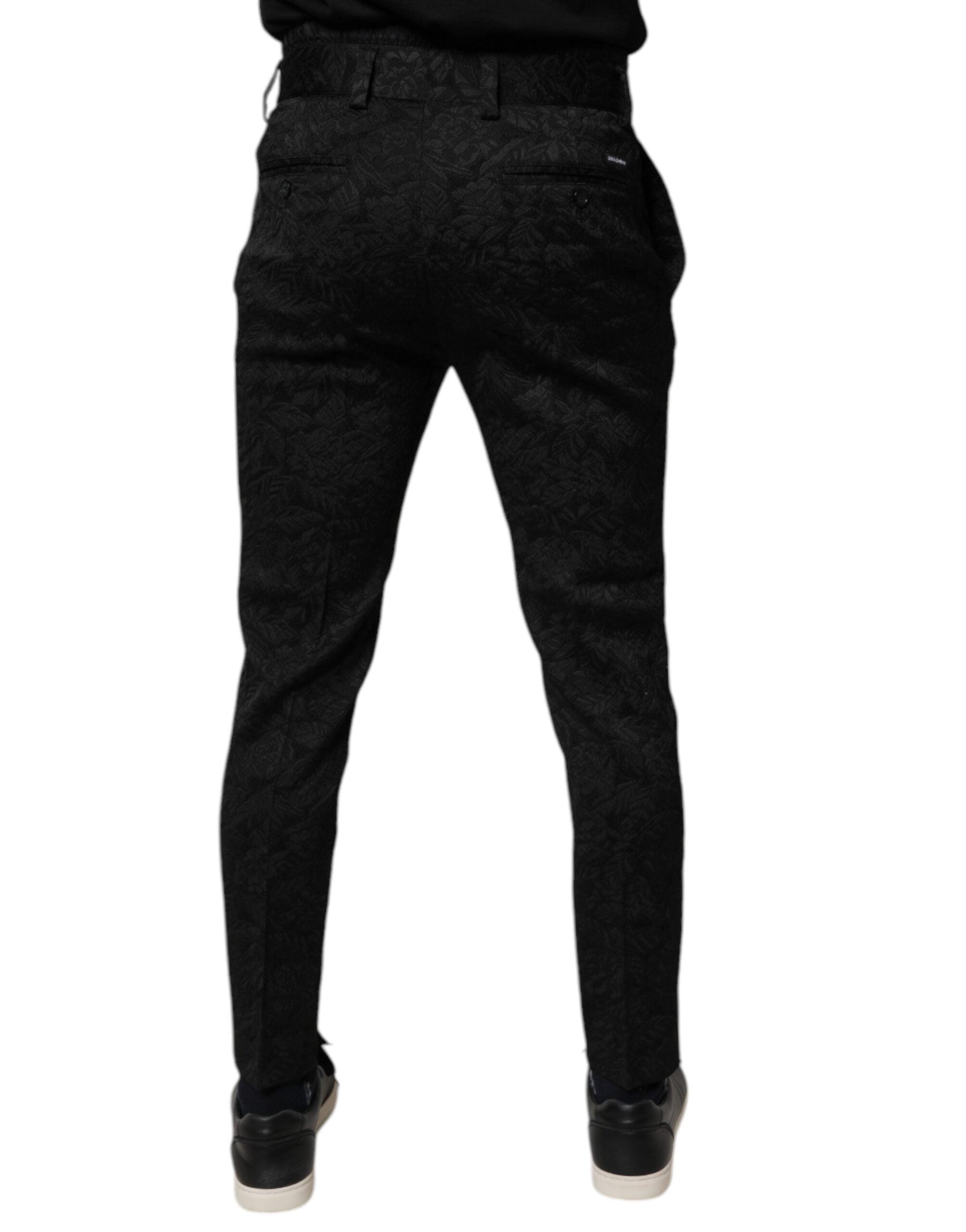 Dolce & Gabbana Black Brocade Polyester Skinny Dress Pants -   -  Dolce & Gabbana. Dolce & Gabbana Black Brocade Polyester Skinny Dress Pants -   -  Dolce & Gabbana.
