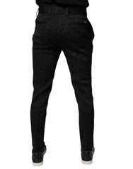Dolce & Gabbana Black Brocade Polyester Skinny Dress Pants -   -  Dolce & Gabbana.