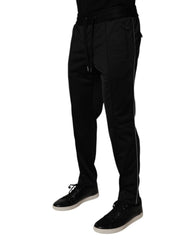 Dolce & Gabbana Black Polyester Men Jogger Sweatpants Pants - - Dolce & Gabbana.