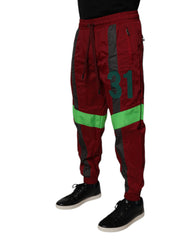Dolce & Gabbana Maroon Nylon Men Jogger Sweatpants Pants -   -  Dolce & Gabbana.