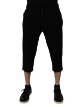 Dolce & Gabbana Black Cotton Blend Cropped Sweatpants Pants -   -  Dolce & Gabbana.