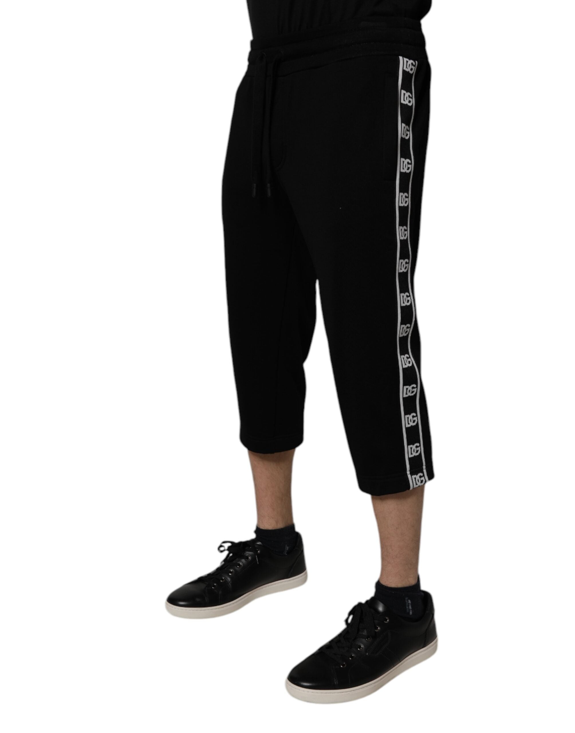Dolce & Gabbana Black Cotton Blend Cropped Sweatpants Pants -   -  Dolce & Gabbana. Dolce & Gabbana Black Cotton Blend Cropped Sweatpants Pants -   -  Dolce & Gabbana.