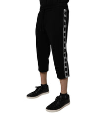 Dolce & Gabbana Black Cotton Blend Cropped Sweatpants Pants -   -  Dolce & Gabbana.