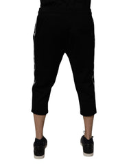 Dolce & Gabbana Black Cotton Blend Cropped Sweatpants Pants -   -  Dolce & Gabbana.