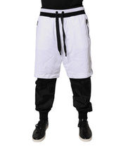 Dolce & Gabbana Black White Cotton Layered Sweatpants Pants -   -  Dolce & Gabbana.