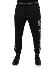 Dolce & Gabbana Black Floral King Men Jogger Sweatpants Pants -   -  Dolce & Gabbana.