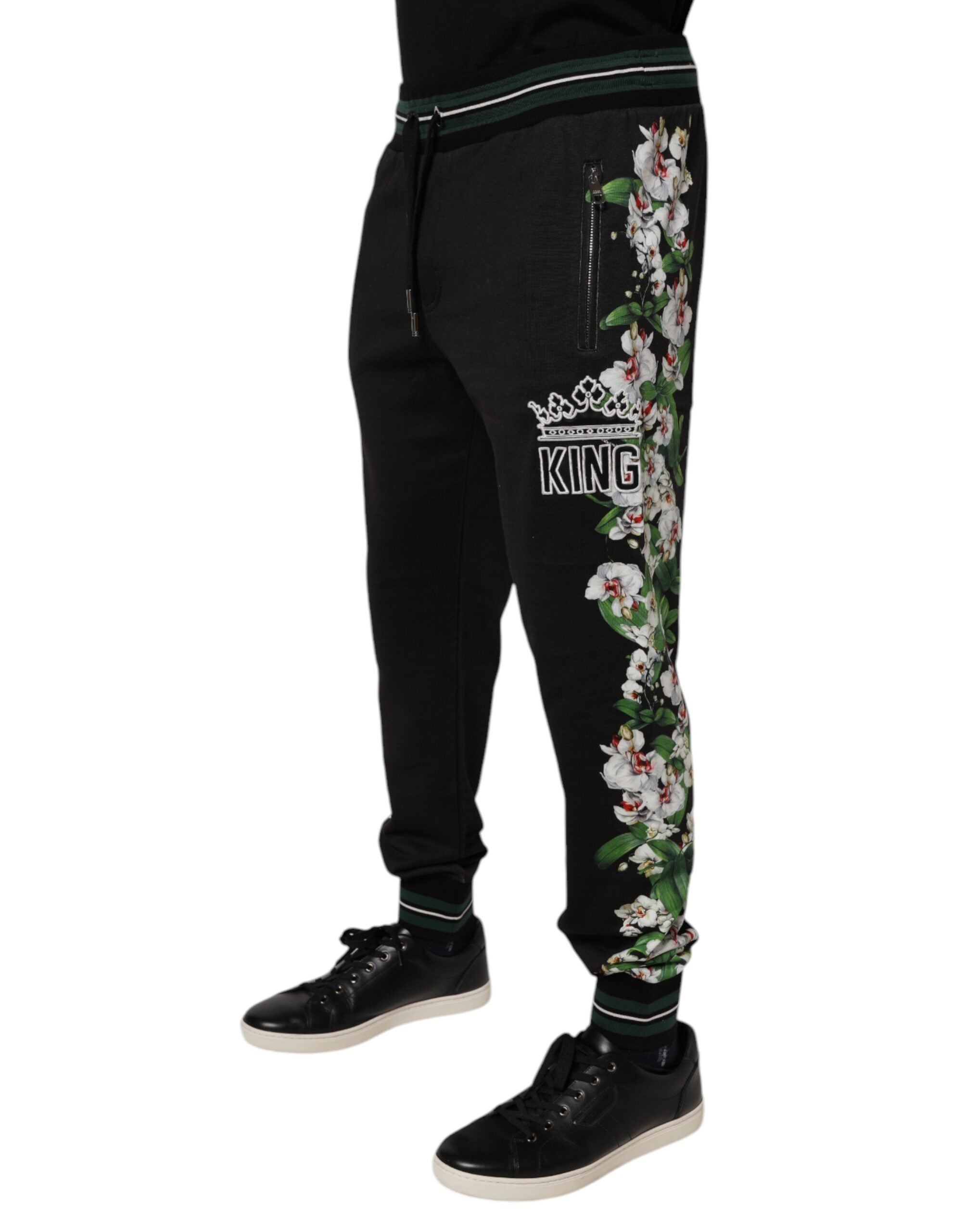 Dolce & Gabbana Black Floral King Men Jogger Sweatpants Pants -   -  Dolce & Gabbana. Dolce & Gabbana Black Floral King Men Jogger Sweatpants Pants -   -  Dolce & Gabbana.