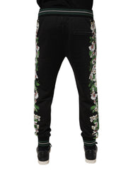 Dolce & Gabbana Black Floral King Men Jogger Sweatpants Pants -   -  Dolce & Gabbana.