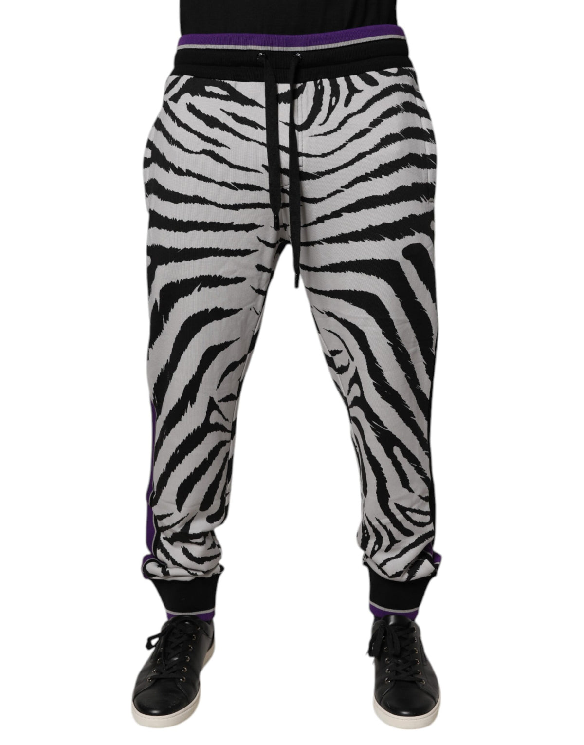 Dolce & Gabbana Black White Zebra Men Jogger Sweatpants Pants -   -  Dolce & Gabbana.