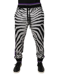 Dolce & Gabbana Black White Zebra Men Jogger Sweatpants Pants -   -  Dolce & Gabbana.