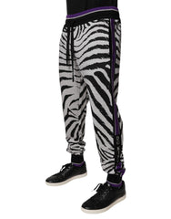 Dolce & Gabbana Black White Zebra Men Jogger Sweatpants Pants -   -  Dolce & Gabbana.