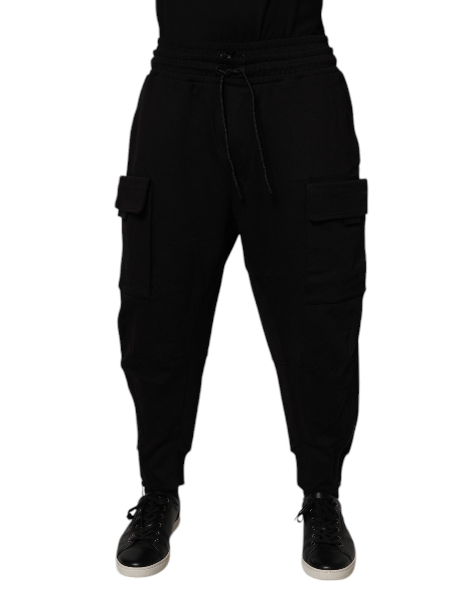Dolce & Gabbana Black Cotton Men Cargo Jogger Sweatpants Pants -   -  Dolce & Gabbana. Dolce & Gabbana Black Cotton Men Cargo Jogger Sweatpants Pants -   -  Dolce & Gabbana.