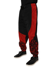 Dolce & Gabbana Black Red Leopard Jogger Sweatpants Pants -   -  Dolce & Gabbana.