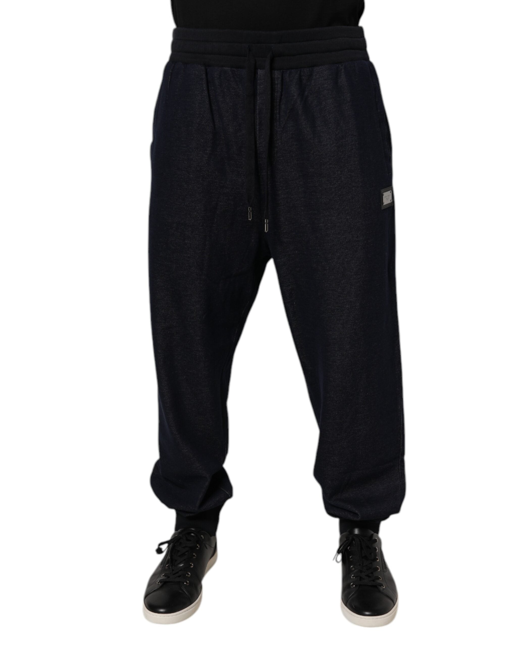 Dolce & Gabbana Black Jacquard Cotton Jogger Sweatpants Pants -   -  Dolce & Gabbana.