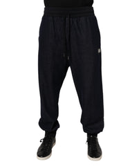 Dolce & Gabbana Black Jacquard Cotton Jogger Sweatpants Pants -   -  Dolce & Gabbana.
