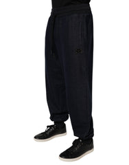 Dolce & Gabbana Black Jacquard Cotton Jogger Sweatpants Pants -   -  Dolce & Gabbana.