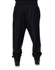 Dolce & Gabbana Black Jacquard Cotton Jogger Sweatpants Pants -   -  Dolce & Gabbana.