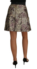 Dolce & Gabbana A-Line Mini Floral Print Jaquard Skirt -   -  Dolce & Gabbana.