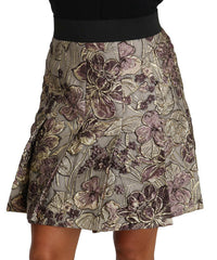 Dolce & Gabbana A-Line Mini Floral Print Jaquard Skirt -   -  Dolce & Gabbana.