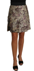Dolce & Gabbana A-Line Mini Floral Print Jaquard Skirt -   -  Dolce & Gabbana.