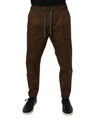 Dolce & Gabbana Brown Cotton Stretch Jogger Sweatpants Pants -   -  Dolce & Gabbana.