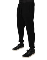 Dolce & Gabbana Black Logo Men Jogger Cotton Sweatpants Pants -   -  Dolce & Gabbana.