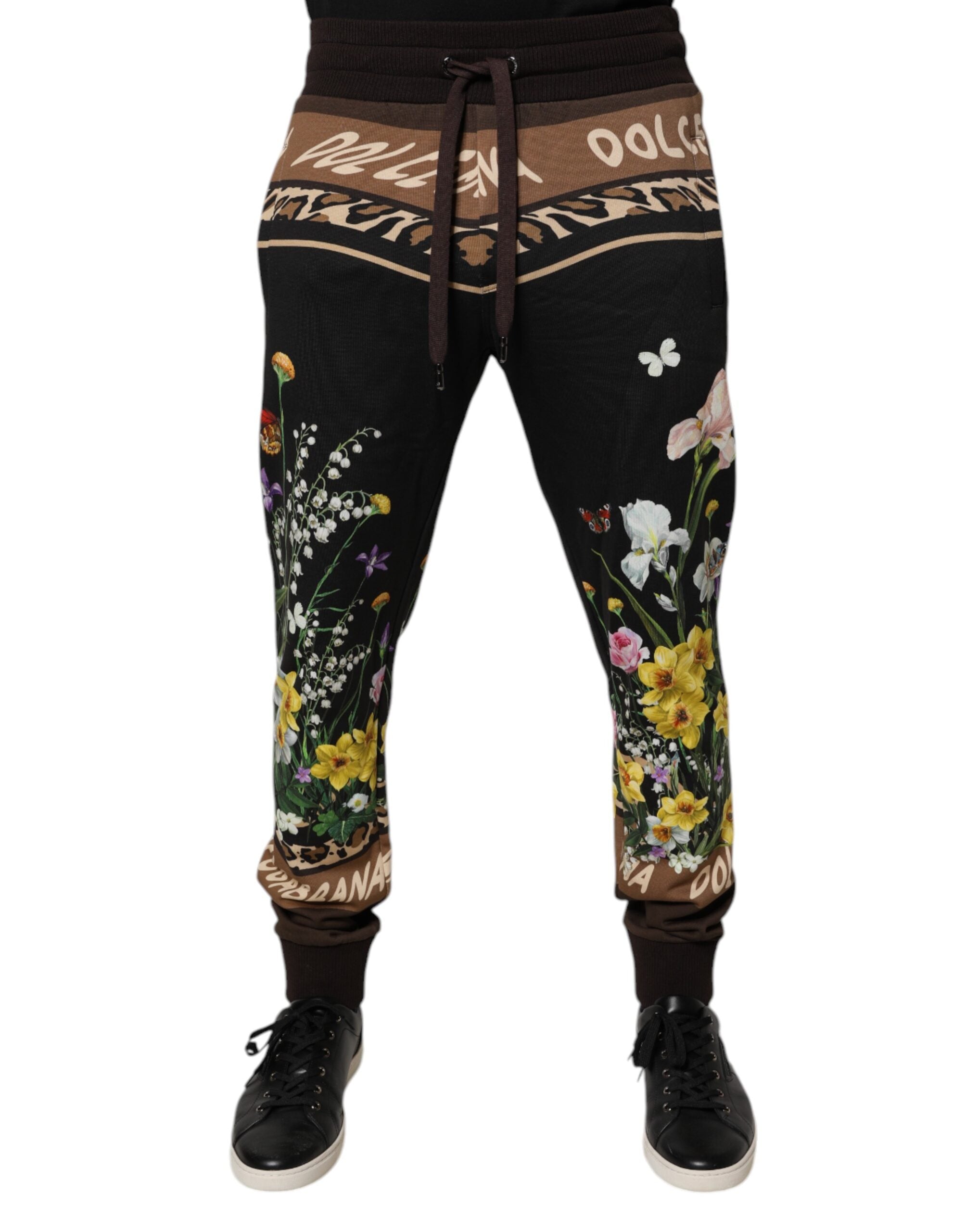 Dolce & Gabbana Black Floral Cotton Jogger Sweatpants Pants -   -  Dolce & Gabbana. Dolce & Gabbana Black Floral Cotton Jogger Sweatpants Pants -   -  Dolce & Gabbana.