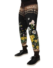 Dolce & Gabbana Black Floral Cotton Jogger Sweatpants Pants -   -  Dolce & Gabbana.