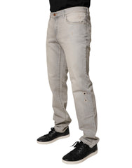 Dolce & Gabbana Light Gray Cotton Skinny Denim Jeans -   -  Dolce & Gabbana.
