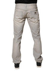 Dolce & Gabbana Light Gray Cotton Skinny Denim Jeans -   -  Dolce & Gabbana.