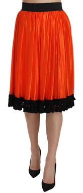Dolce & Gabbana Orange High Waist Knee Length Skirt -   -  Dolce & Gabbana.