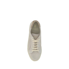 Brunello Cucinelli Cream White Leather Sneakers -   -  Brunello Cucinelli.
