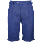 Made in Italy Blue Linen Short -   -  Made in Italy.
