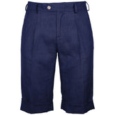 Made in Italy Blue Linen Short -   -  Made in Italy.