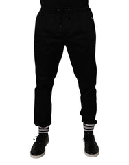 Dolce & Gabbana Black Cotton Stretch Jogger Sweatpants Pants -   -  Dolce & Gabbana.