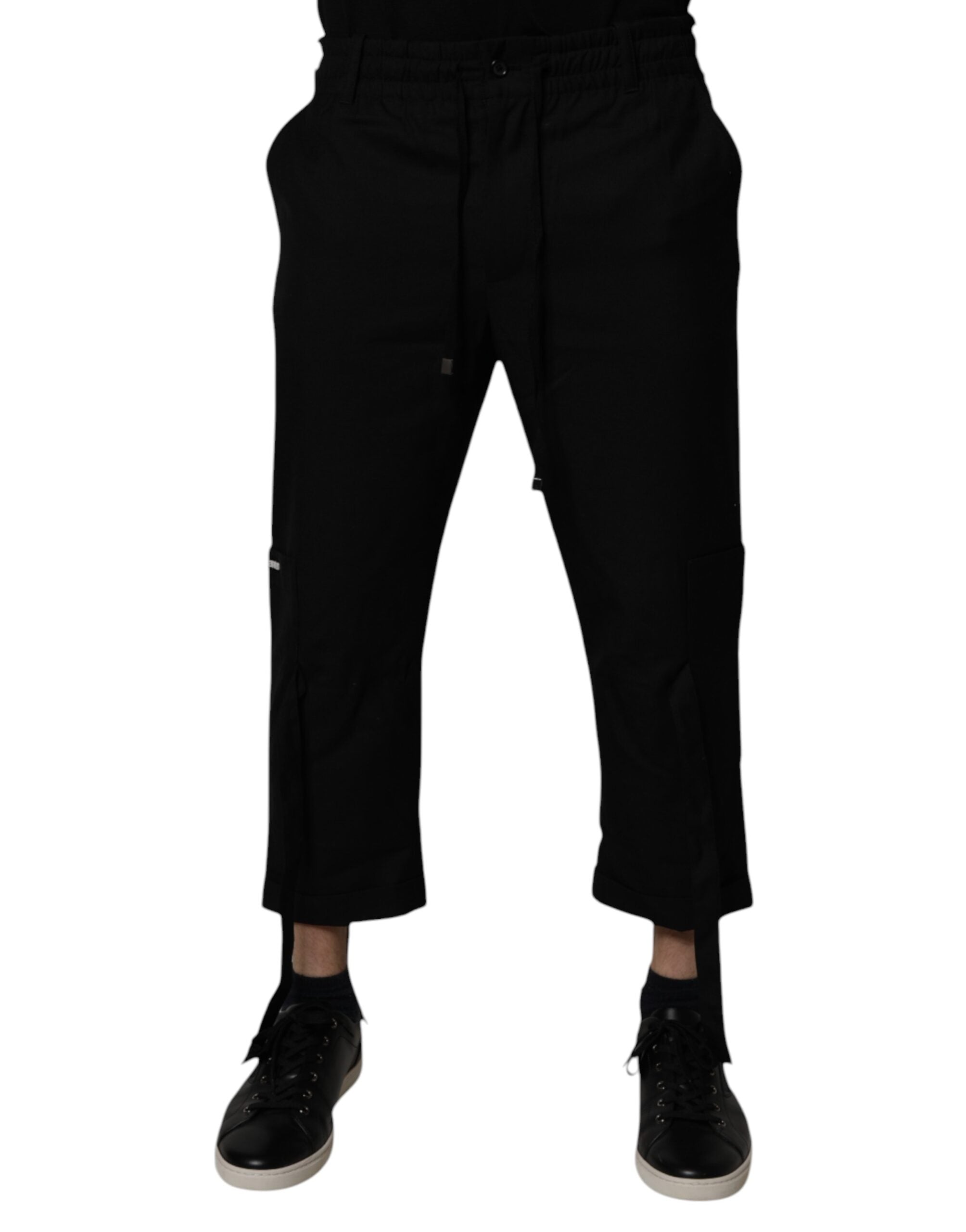 Dolce & Gabbana Black Polyester Men Cropped Pants -   -  Dolce & Gabbana.