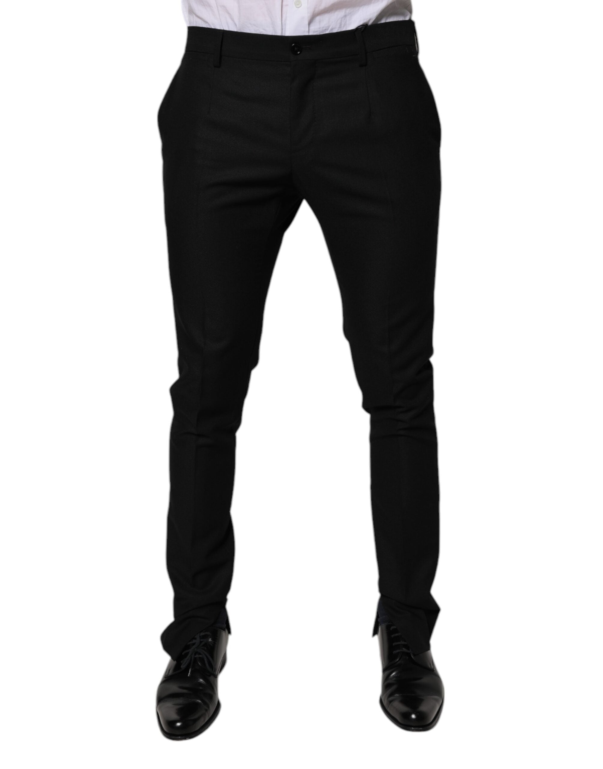 Dolce & Gabbana Black Virgin Wool MenSkinny Dress Formal Pants -   -  Dolce & Gabbana. Dolce & Gabbana Black Virgin Wool MenSkinny Dress Formal Pants -   -  Dolce & Gabbana.