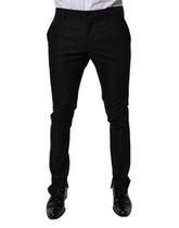 Dolce & Gabbana Black Virgin Wool MenSkinny Dress Formal Pants -   -  Dolce & Gabbana.