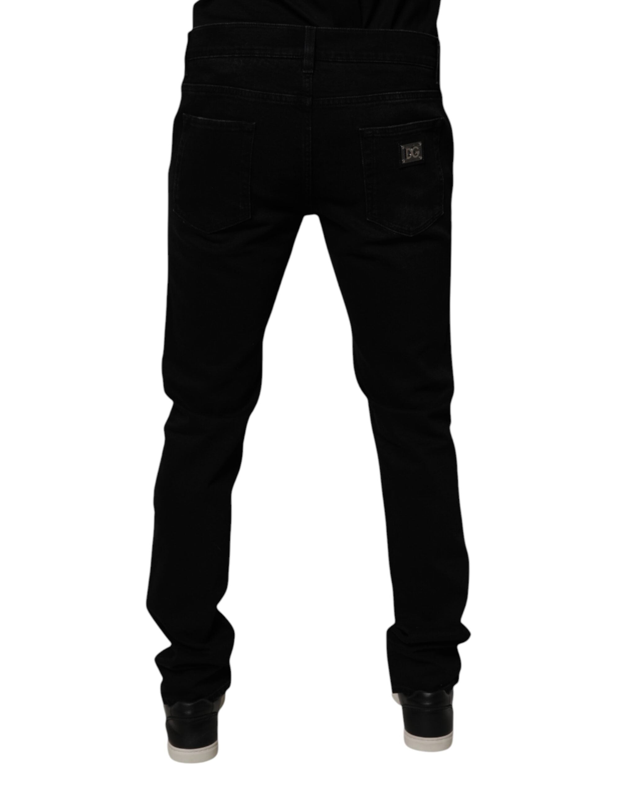 Dolce & Gabbana Black Cotton Tattered Skinny Men Denim Jeans -   -  Dolce & Gabbana. Dolce & Gabbana Black Cotton Tattered Skinny Men Denim Jeans -   -  Dolce & Gabbana.